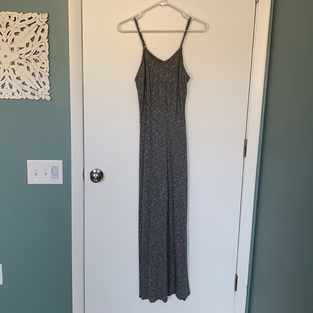 Gray Spaghetti Strap Casual Maxi Dress